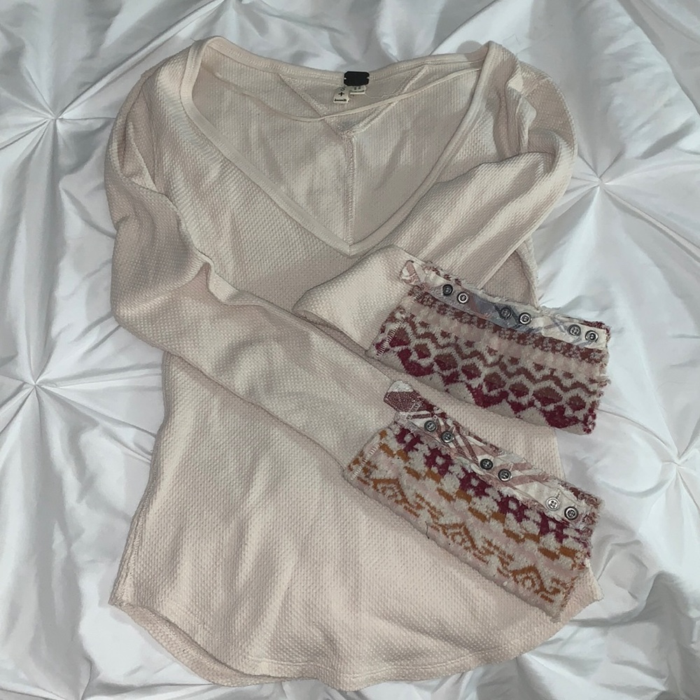 cream thermal long sleeve shirt